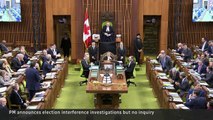 Le Premier ministre canadien Justin Trudeau annonce un ensemble de mesures pour faire la lumière sur des allégations d’ingérence chinoise dans les deux dernières élections fédérales - VIDEO