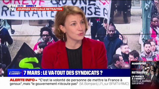 Marylise Léon, secrétaire générale adjointe de la CFDT: On est dans un mouvement exceptionnel (...) c'est totalement aberrant qu'on ait aucune réponse du gouvernement