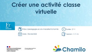 Chamilo - Créer une activité classe virtuelle