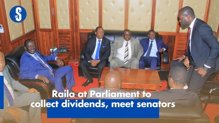Raila at Parliament to collect dividends, meet senators