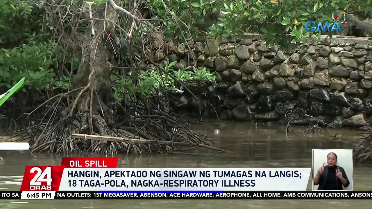 Hangin, apektado ng singaw ng tumagas na langis; 18 taga-Pola, nagka-respiratory illness | 24 Oras