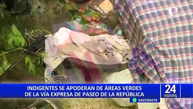 Vía Expresa: indigentes se apoderan de las áreas verdes