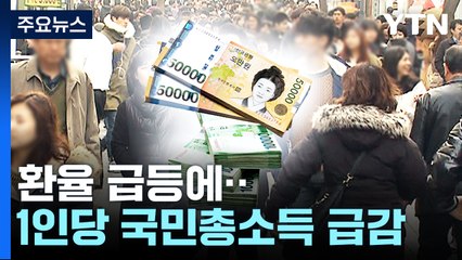 환율 급등에...1인당 국민총소득 1년 만에 8% 급감 / YTN
