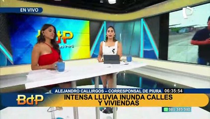 Piura: intensa lluvia inunda calles y viviendas