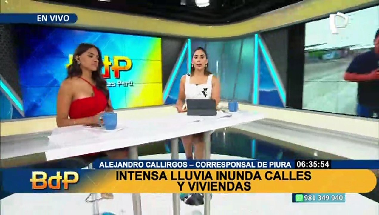 Piura: intensa lluvia inunda calles y viviendas