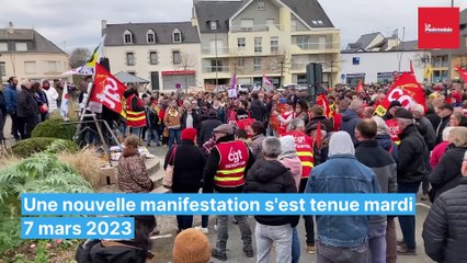 Manifestation contre la réforme des retraites à Ploërmel