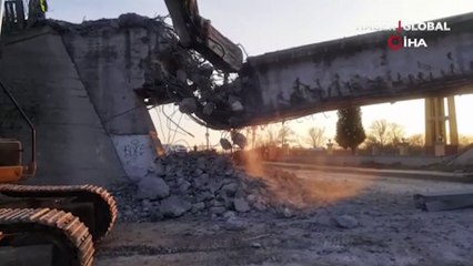 Edirne'de asırlık tren yolu üst geçidi, maziye gömüldü!