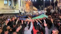 مسيرة وتشييع جثامين شهداء مجزرة نفذها الاحتلال الإسرائيلي في مخيم جنين