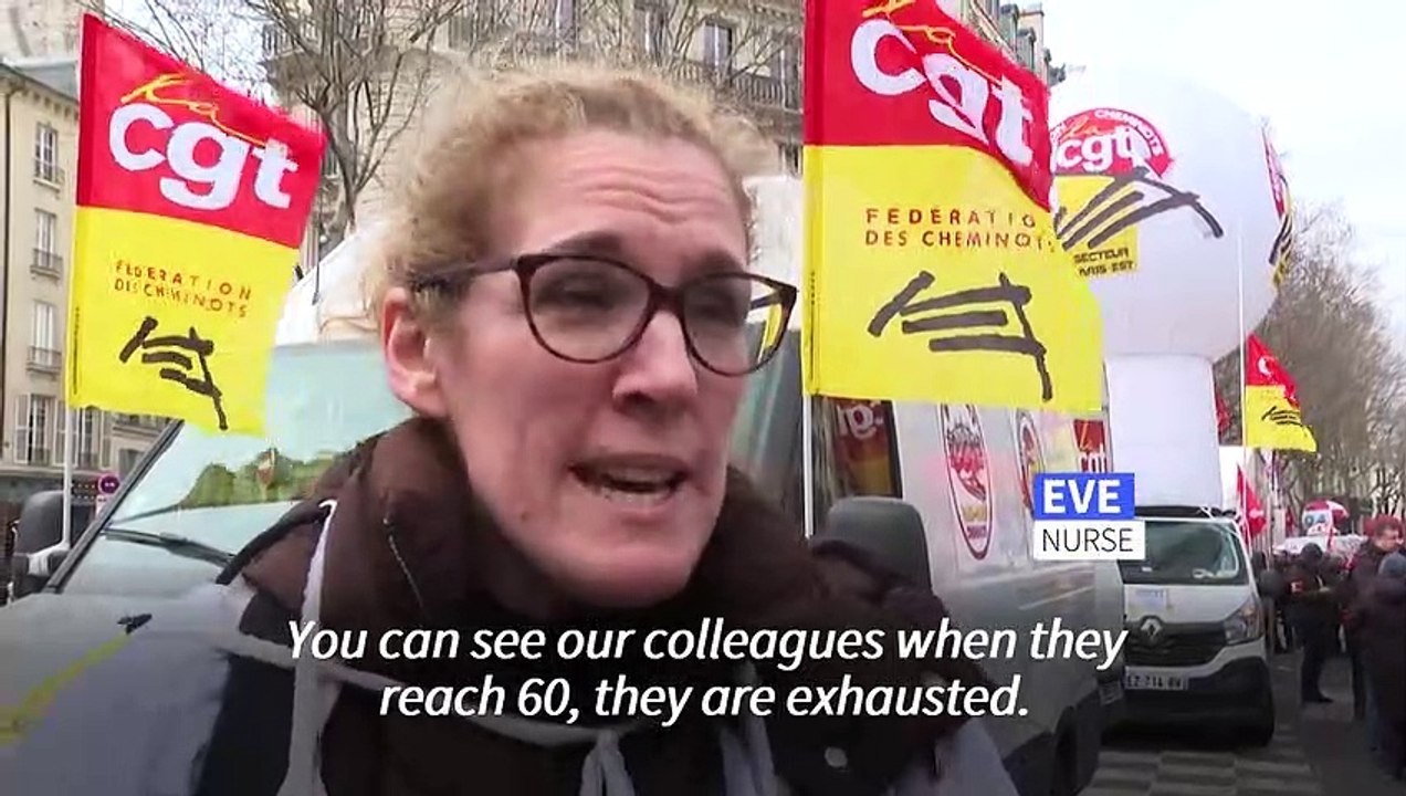 People across France demonstrate against pensions reform plans