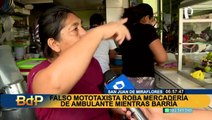 SJM: falso mototaxista roba mercadería de anciano mientras barría