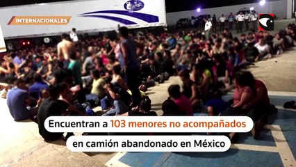 Rescataron a más de 100 menores en un camión abandonado en México
