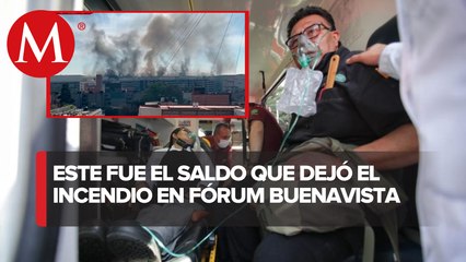 Reportan 5 personas intoxicadas tras incendio en Fórum Buenavista
