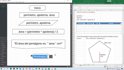 Diagrama de Flujo: Calcular el área de un pentágono
