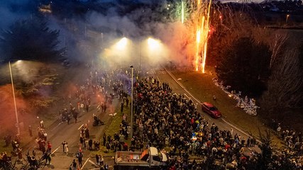 Fireworks light up sky as vigil held for Cardiff car crash victims