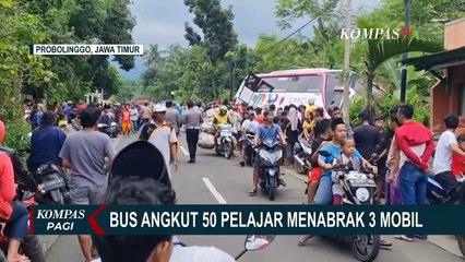 Bus Rombongan Pelajar Asal Bandung Tabrak 5 Kendaraan di Jawa Timur