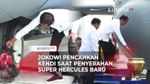 Momen Jokowi Pecahkan Kendi saat Prosesi Serah Terima Super Hercules Baru ke TNI AU