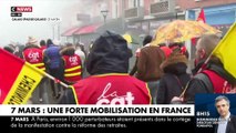 Manifestation de masse contre la réforme des retraites le 7 mars