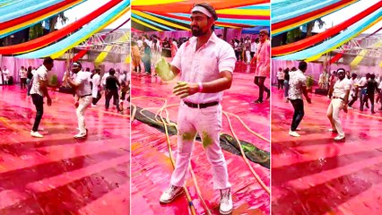 भोजपुरी इंडस्ट्री के रॉकस्टार रवि यादव ने खेली खूब होली