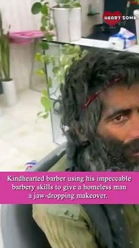 Kindhearted Barber Gives Homeless Man A Makeover || Heartsome