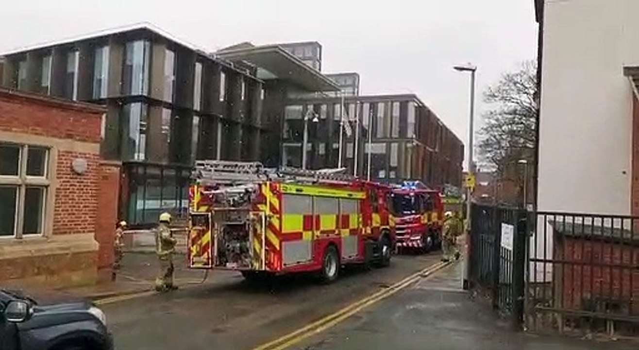 Emergency services cordon off Angel Square in Northampton