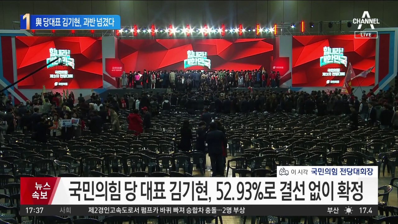 與 신임 당대표 김기현…윤심 업고 과반 넘겼다