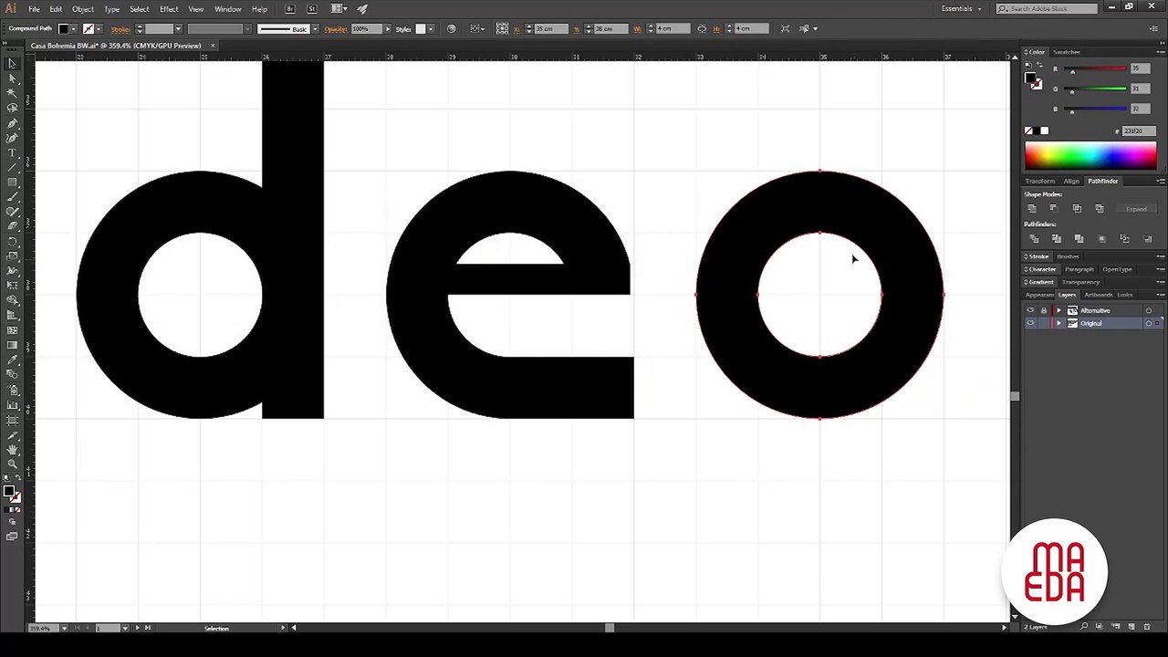 Time lapse of Art Deco inspired typeface design