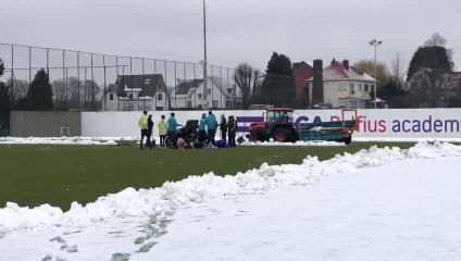 Entraînement sous la neige à Anderlecht