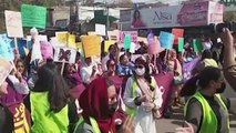 المئات يتظاهرن في لاهور بمناسبة يوم المرأة العالمي