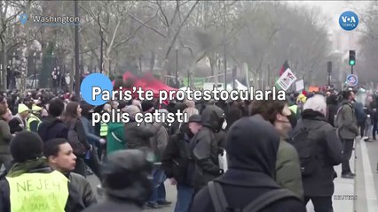 Paris’te Protestocularla Polis Çatıştı