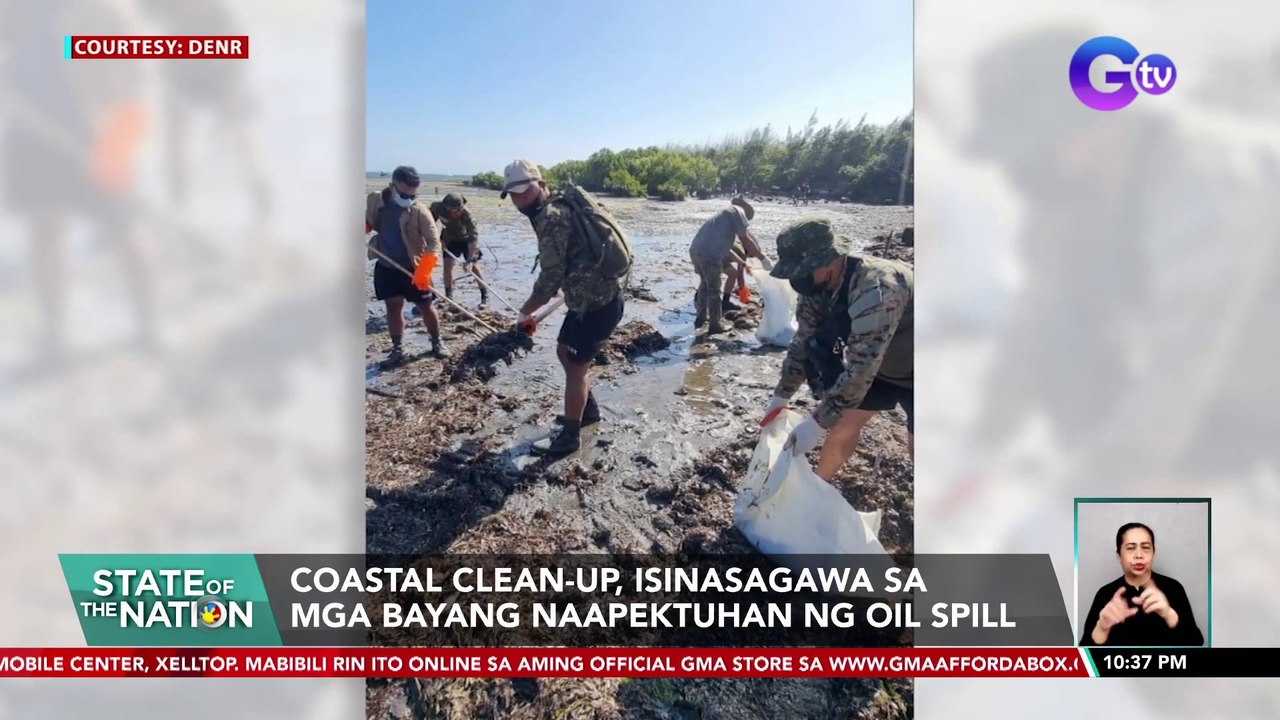 Oil spill boom, nailagay na ng PCG sa pinaglubugan ng MT Princess Empress | SONA