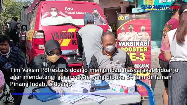 Vaksin Booster Terbatas, Warga Serbu Gerai Vaksin Mobile di Pasar Tradisional Sidoarjo