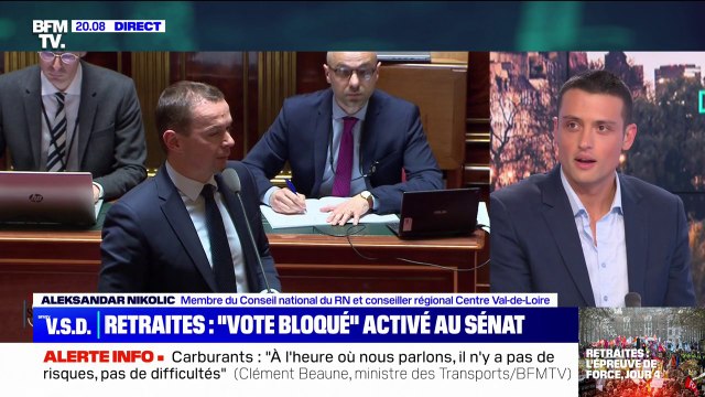 Aleksandar Nikolic (RN) sur le vote bloqué au Sénat: Le gouvernement essaie de se débarrasser le plus vite possible de tous ces débats