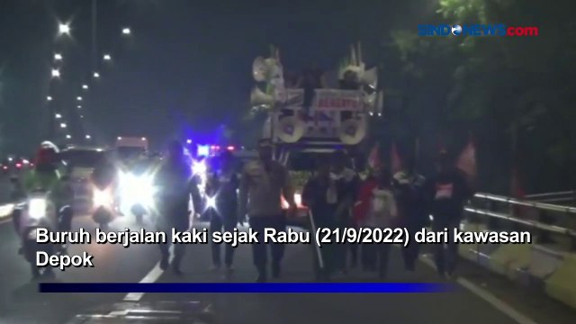 Long March Buruh dari Depok Menuju Gedung DPR Dikawal Ketat