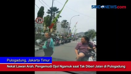 Nekat Lawan Arah, Pengemudi Ojol Ngamuk saat Tak Diberi Jalan di Pulogadung