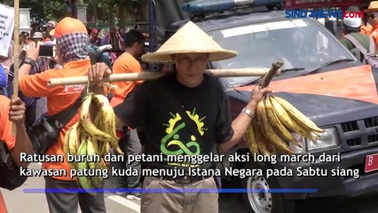 Ratusan Buruh dan Petani Lakukan Long March Menuju Istana Negara