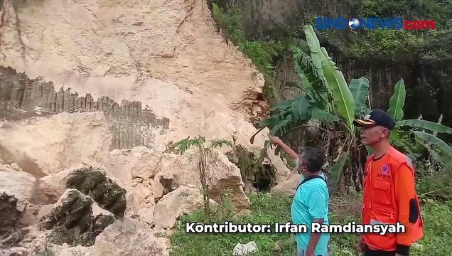Intensitas Hujan Tinggi, Tebing Batu Kapur Setinggi 100M Longsor