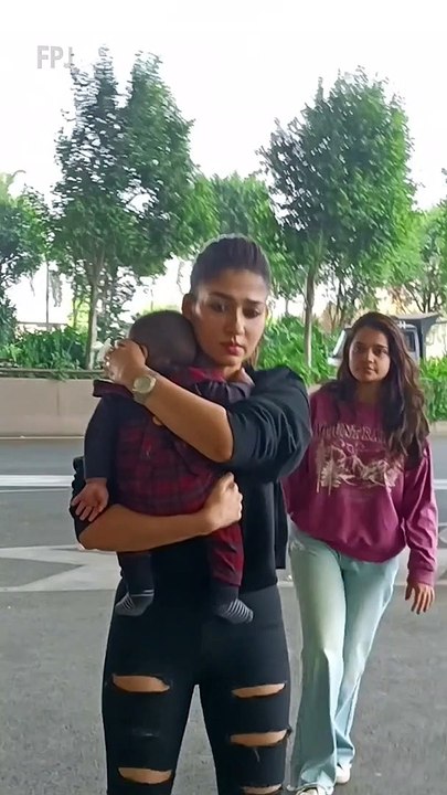 Nayanthara, Vignesh Shivan spotted with their twins at Mumbai airport