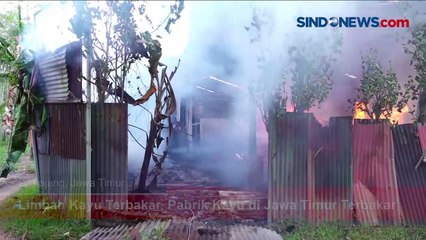Limbah Kayu Terbakar, Pabrik Kayu di Jawa Timur Terbakar
