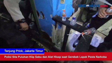 Download Video: Polisi Sita Puluhan Klip Sabu dan Alat Hisap saat Gerebek Lapak Pesta Narkoba di Tanjung Priok