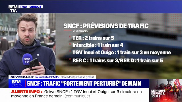 SNCF: trafic fortement perturbé avec 1 TGV sur 3 ce jeudi