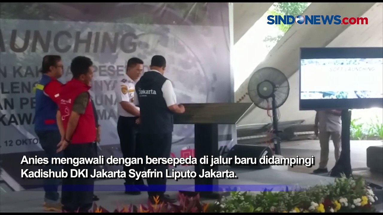Jajal Goes, Anies Soft Launching Jalur Sepeda Baru dan Pedestrian di Taman Semanggi