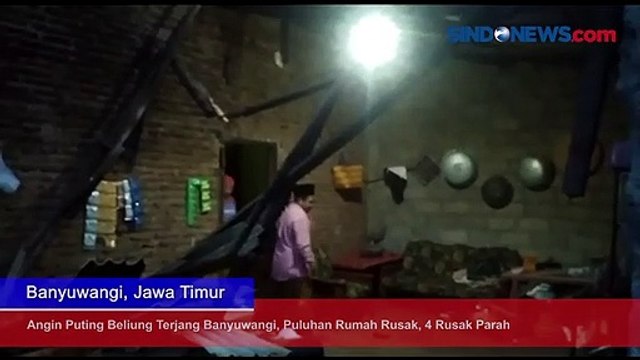 Angin Puting Beliung Terjang Banyuwangi, Puluhan Rumah Rusak, 4 Rusak Parah