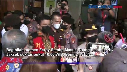 Beginilah Detik-Detik Ferdy Sambo Masuk Ruang Sidang PN Jaksel