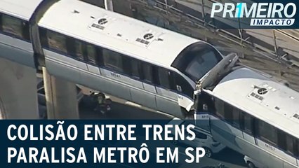 SP linha 15-Prata do metrô está paralisada após batida entre trens