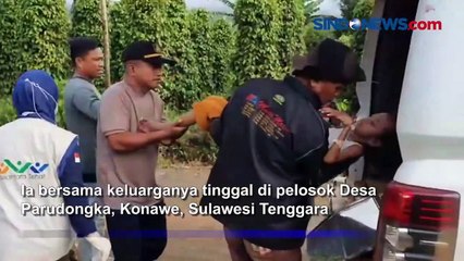 Anak Penderita Gizi Buruk Dievakuasi Kapolsek Konawe