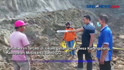 Longsor, Dua Pekerja Tewas Tertimbun Galian Pasir dan Batu di Mojokerto
