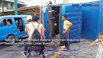 Rem Tidak Bekerja saat Di Turunan, Truk Terguling di Sumatra Utara