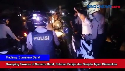 Sweeping Tawuran di Sumatra Barat, Puluhan Pelajar dan Senjata Tajam Diamankan