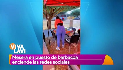 Mujer vendedora de barbacoa impacta por su figura