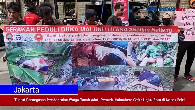 Tuntut Penanganan Pembantaian Warga Tanah Adat, Pemuda Halmahera Gelar Unjuk Rasa di Mabes Polri